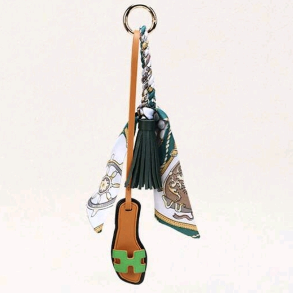 H Sandal Shoe & Twilly Bag Charm/ Keychain New